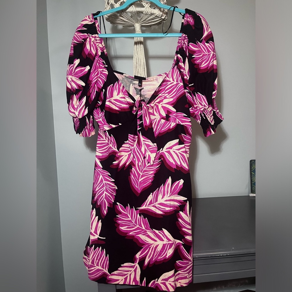 NWT Who What Wear Linen Blend Dress w/ Pockets - Size Large (hemmed above knee)